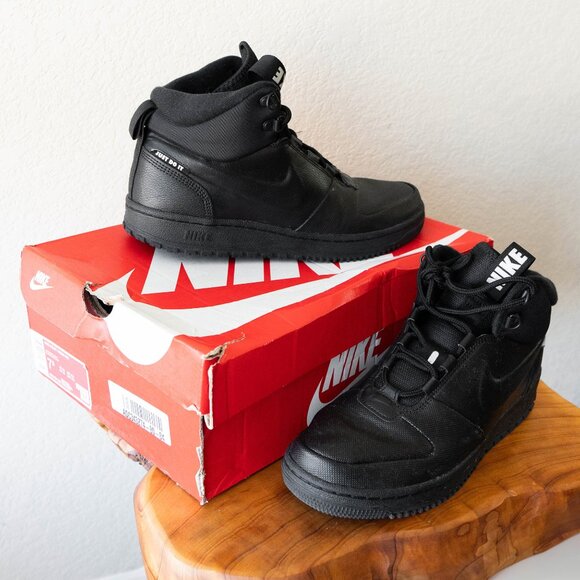 Nike Men’s Black Winter Sneaker Boots Size 8 | Waterproof BQ4223-001 “Just Do It - Picture 1 of 6
